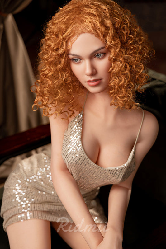 US In Stock RIDMII Jordi Unique Design 5'3 FT (161cm) TPE Body Soft Silicone Head New Adult Sex Doll With Curls Hair Pretty Girl