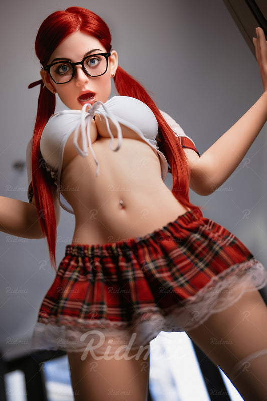 RIDMII Unique Design Janice 5'3 FT (160cm) Real Oral Sex Silicone Head TPE Body Sex Doll With Redhead