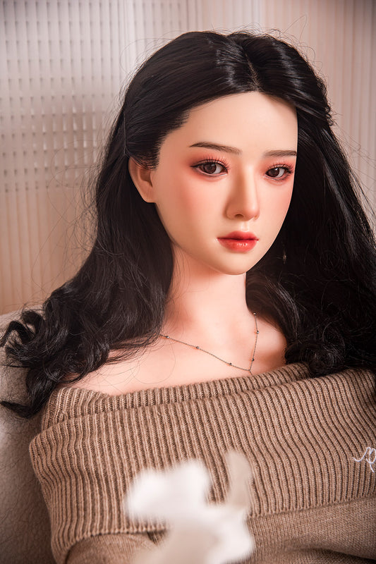 RIDMII Muncey Unique Design 5'3 FT(163cm) Asian Sex Doll Silicone Head TPE Body Long Black Hair Love Doll