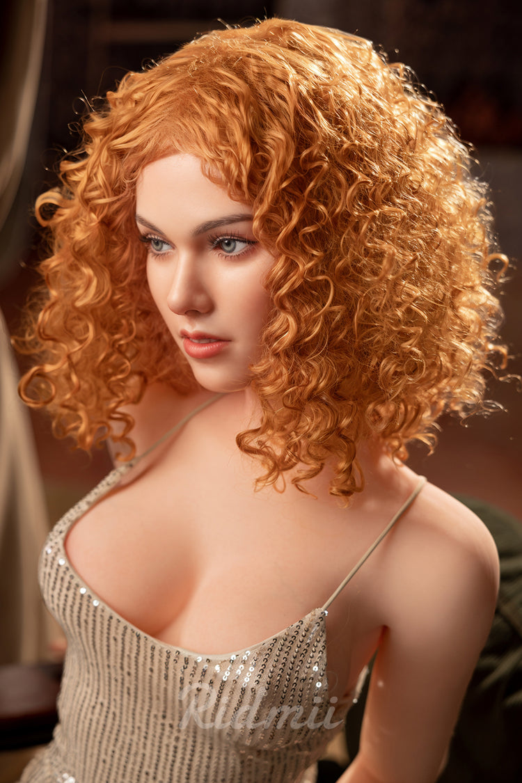 RIDMII Jordi Unique Design 5'3 FT (161cm) TPE Body Soft Silicone Head New Adult Sex Doll With Curls Hair Pretty Girl